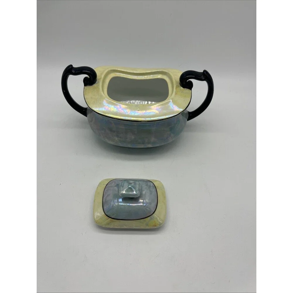 Czech Slovakia Phoenix China Lusterware Sugar Bowl, Creamer & Teapot
